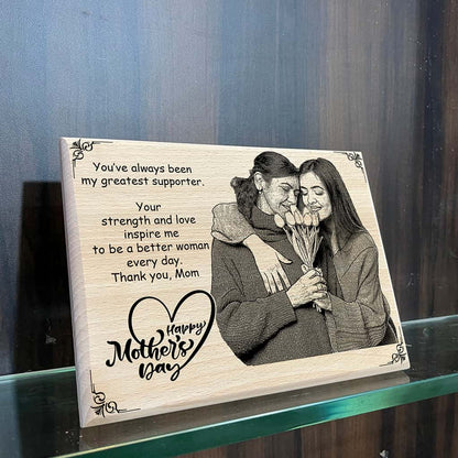 Wooden Laser Engraved Photo frame | Mother's Day