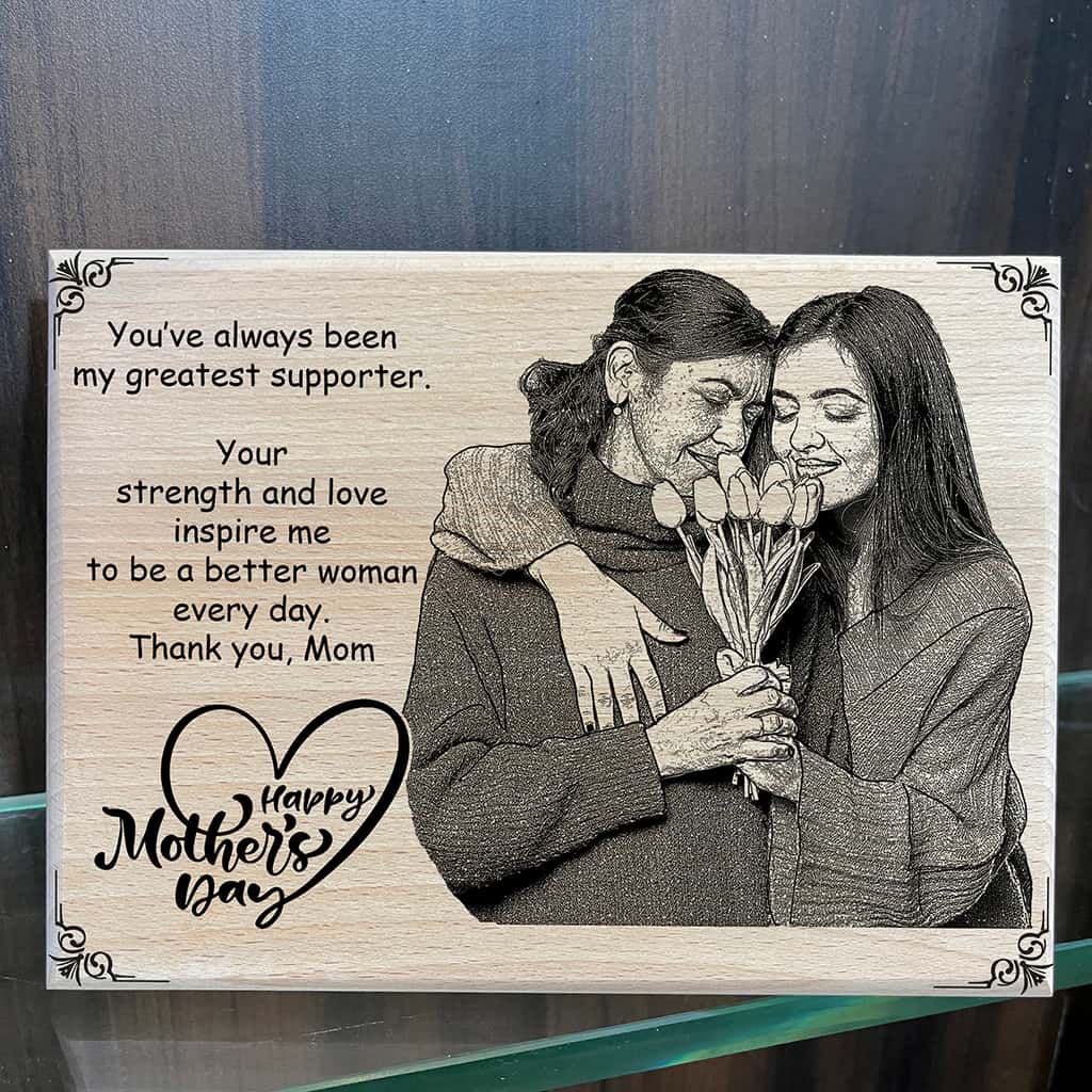 Wooden Laser Engraved Photo frame | Mother's Day