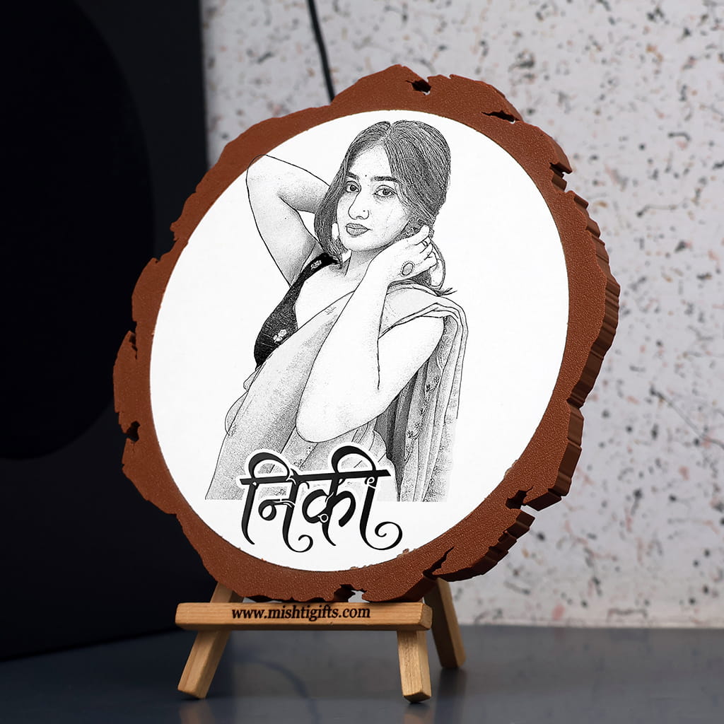 Artificial Wooden Engraved Plaque with 3D printed bark | Keep Smilling