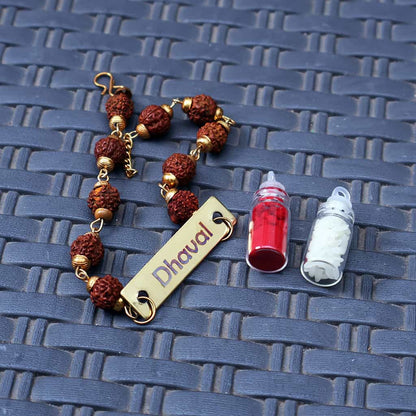 RakshaBandhan Gift Combo with Wooden Slice and Rakhi