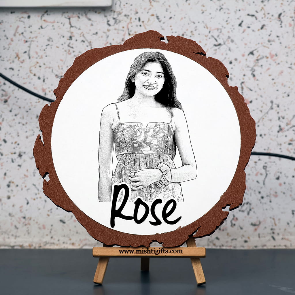 Artificial Wooden Engraved Plaque with 3D printed bark | Keep Smilling