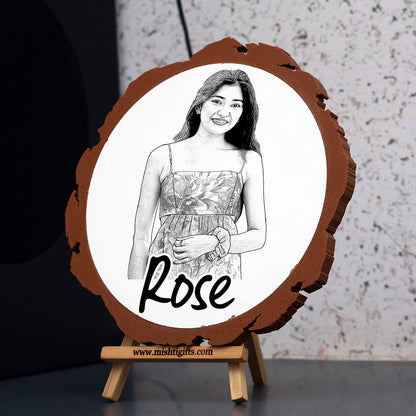 Artificial Wooden Engraved Plaque with 3D printed bark | Keep Smilling