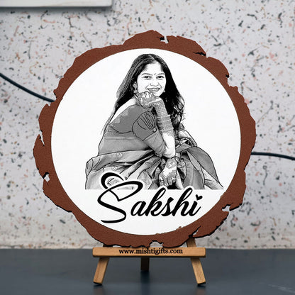 Artificial Wooden Engraved Plaque with 3D printed bark | Keep Smilling