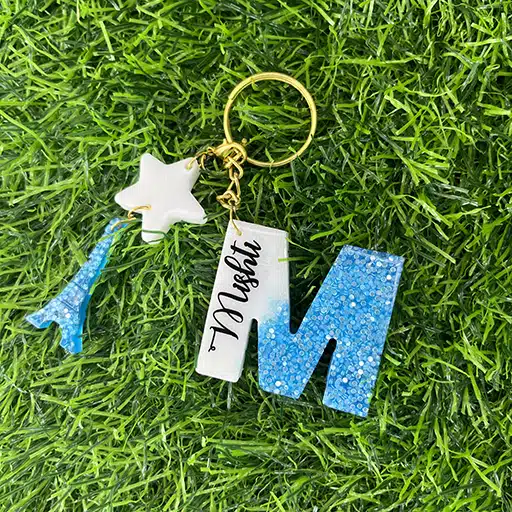 Alphabet Resin Keychain